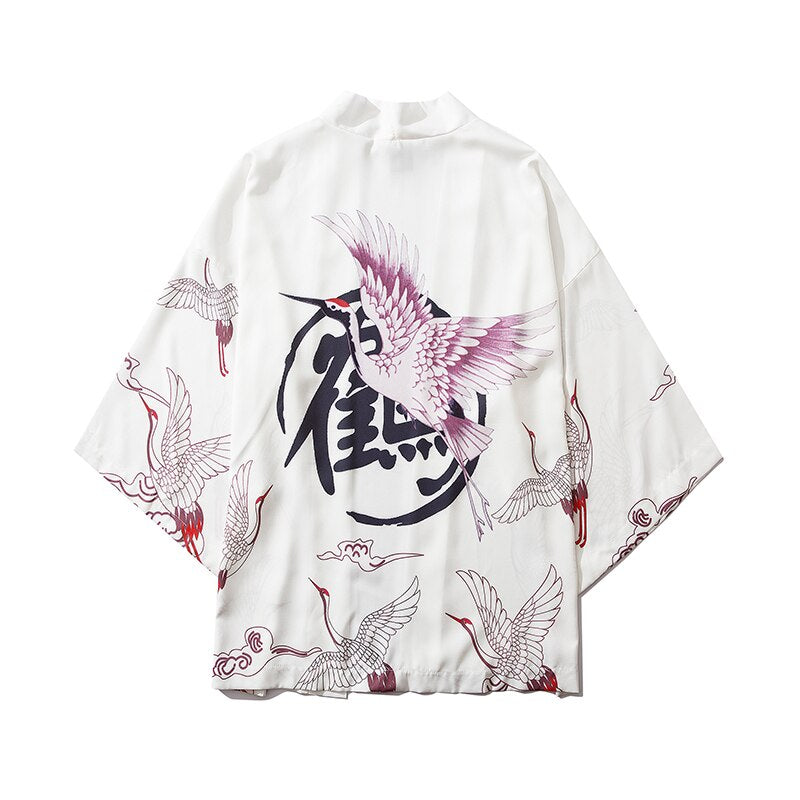 Japanese Cat Print Kimono Cardigan