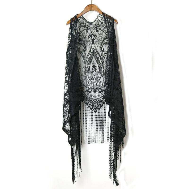 Crochet Lace Kimono Blouse