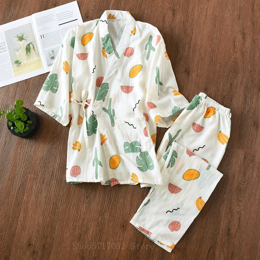 Kawaii Cat Printed Kimono Yukata unisex Pajamas