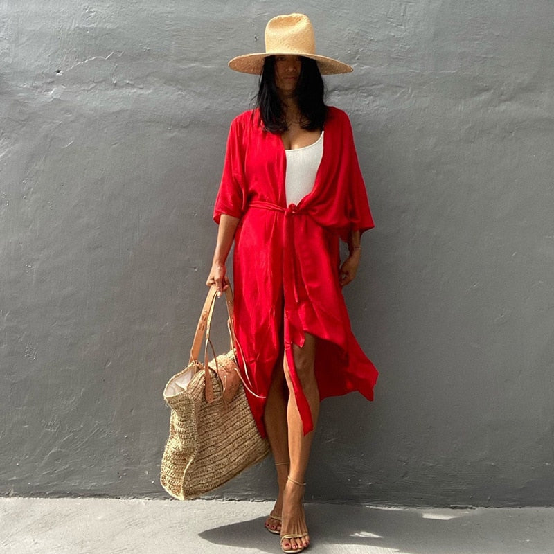 Bohemian Beach Cover Up Kimono dress