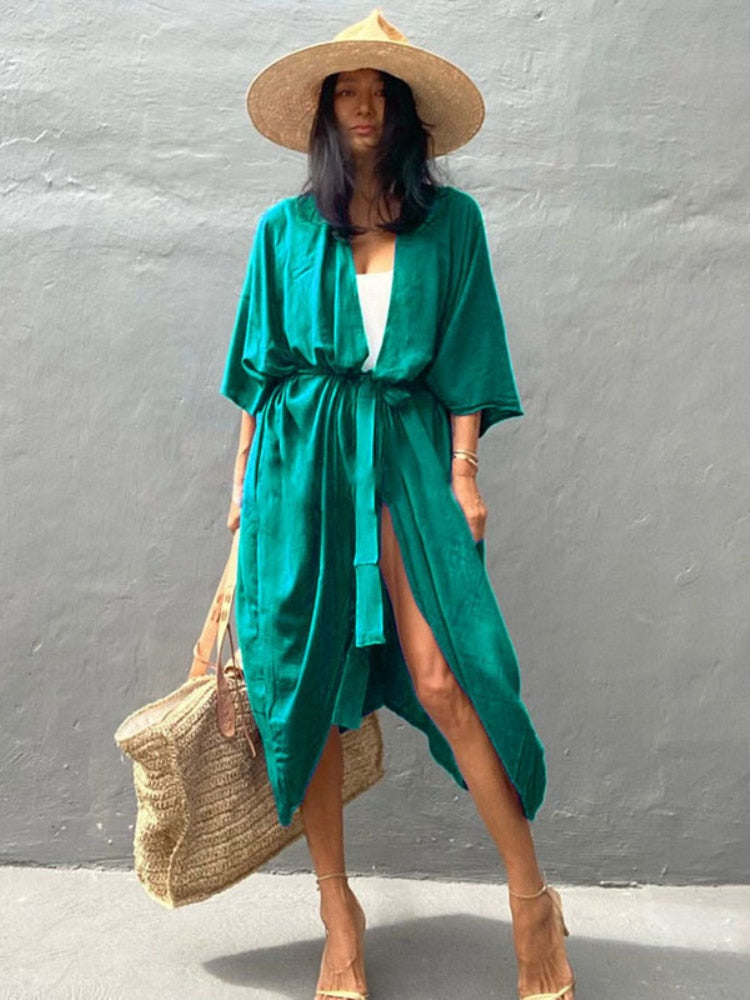 Bohemian Beach Cover Up Kimono dress