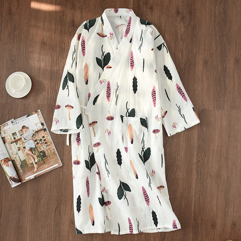 Japanese-style kimono pajamas